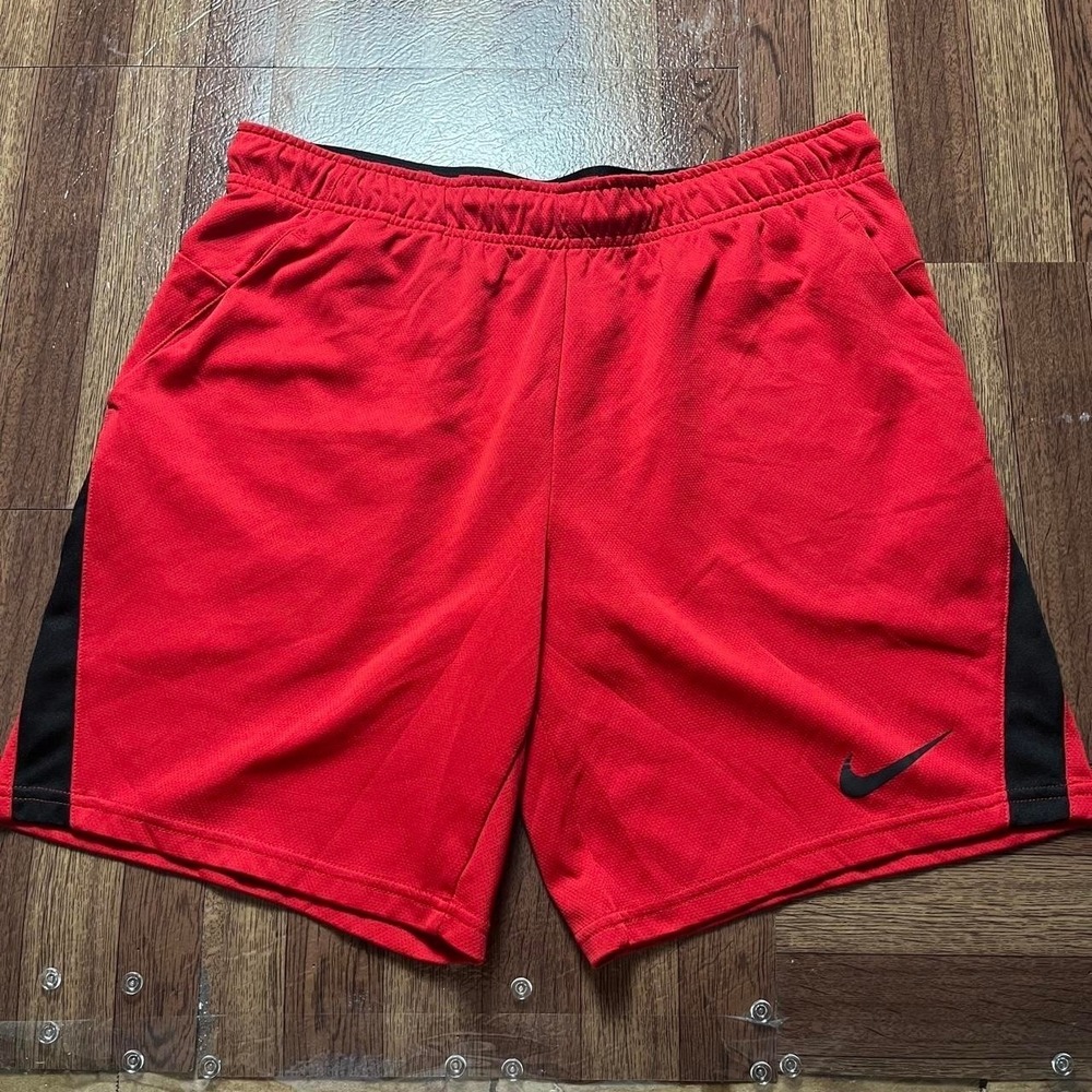 Nike Red Dri-Fit Tech Retro Sportswear Running Train Shorts Large